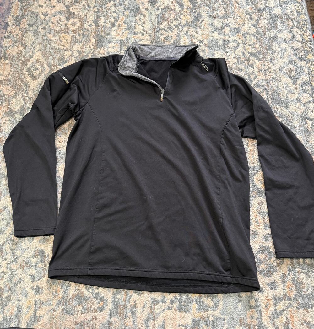 UNRL Men's Elite 1/4 Zip Top- Black-Large